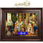 تابلو فرش پیانو زن کد 1006