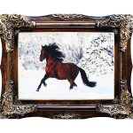 snow horse pictorial carpet panel