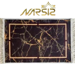 doormat design of black marble with golden veins, code 70280