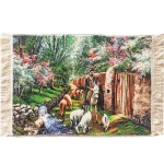 the old Shepherd's pictorial carpet panel in the rural garden alley, code 5124