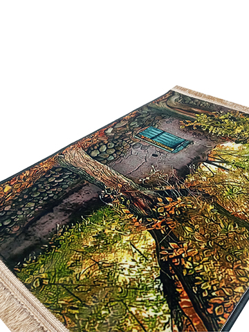 تابلو فرش کوچه باغ پاییزی - تابلو فرش ماشینی کد 14734