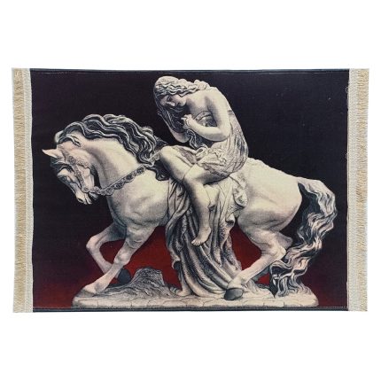 تابلو فرش تندیس زن رومی اسب سوار کد 4173