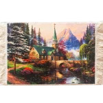 stone church pictorial carpet in the mountains and forests, code 5082