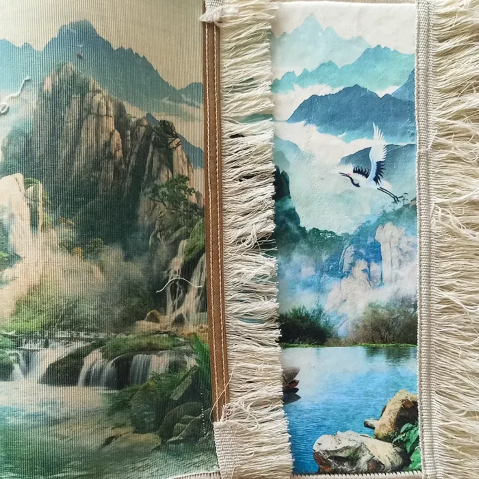 تابلو فرش آبشارهای کوه های لوتوس چین کد 5057