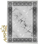 machine-made rug(Farshineh) with lightning design, silver background, code 8037