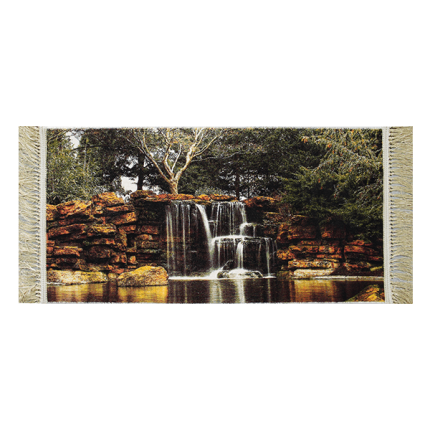 تابلو فرش ماشینی منظره آبشار پاییزی کد 20118