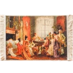 tapestry of a woman piano girl next to Austrian composer Schubert code 1050