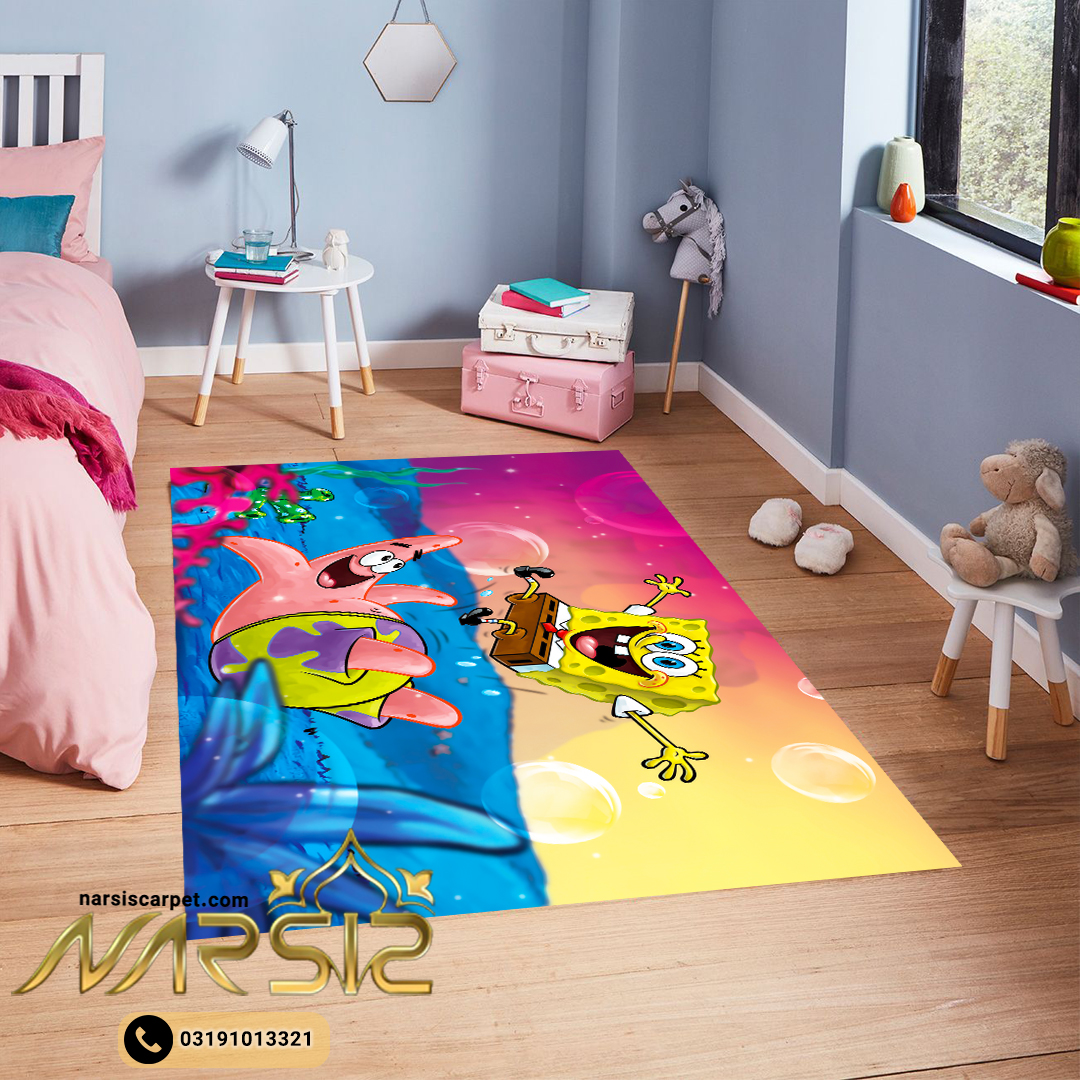 فرشینه کودک باب اسفنجی با پاتریک کد 6001 - فرشینه نارسیس