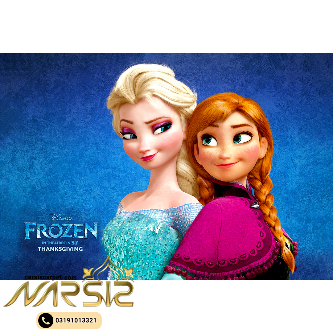 فرشینه کودک دخترانه طرح السا و آنا کد 6012 - فرشینه نارسیس