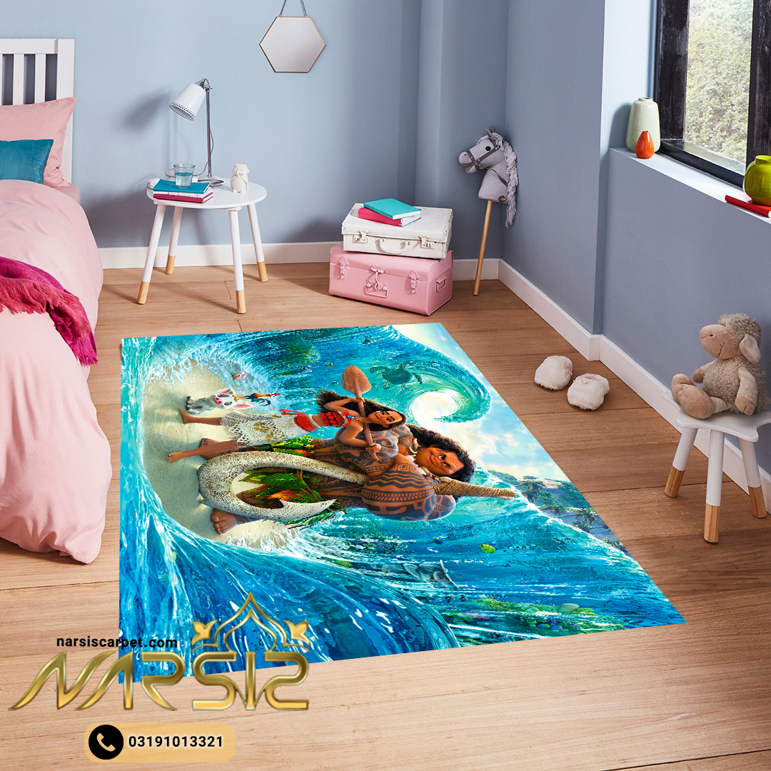 فرشینه کودک دخترانه طرح مونا کد 6013 - فرشینه نارسیس