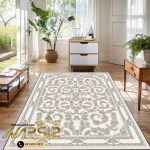 فرشینه فرش افشان طرح سالاری رنگ طوسی کد 9007 - فرشینه نارسیس