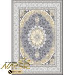 فرشینه فرش طرح ساناز رنگ نقره ای کد 9011 - نارسیس کارپت