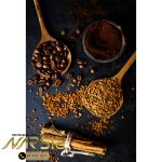 فرشینه آشپزخانه طرح دانه قهوه و چوب دارچین کد 7007 - فرشینه نارسیس