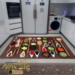 فرشینه آشپزخانه طرح قاشق ادویه و خشکبار کد 7009 - نارسیس کارپت