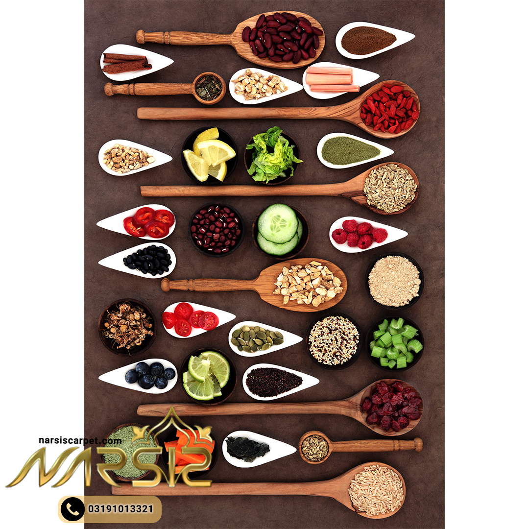 فرشینه آشپزخانه طرح قاشق ادویه و خشکبار کد 7009 - نارسیس کارپت