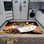 فرشینه آشپزخانه طرح فنجان قهوه کد 7011 - فرشینه نارسیس