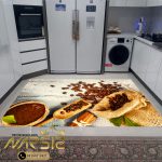 فرشینه آشپزخانه طرح دانه و پودر قهوه کد 7013 - فرشینه نارسیس