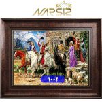 تابلو فرش بدرقه عروس طرح 2 کد 1002 - نارسیس کارپت