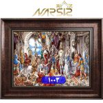 تابلو فرش تاج گذاری حضرت سلیمان کد 1003 - نارسیس کارپت