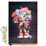 فرش کودک طرح دختر با موی آبی کد 25KD0000