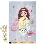 فرش دخترانه کفش صورتی با گربه سفید کد 101234 - فرش نارسیس