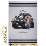 فرش کودک پسرانه طرح خرس و ماشین کد 101278 - فرش نارسیس