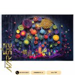 فرش کودک طرح شهر شب ها کد 25km0010 - فرش نارسیس