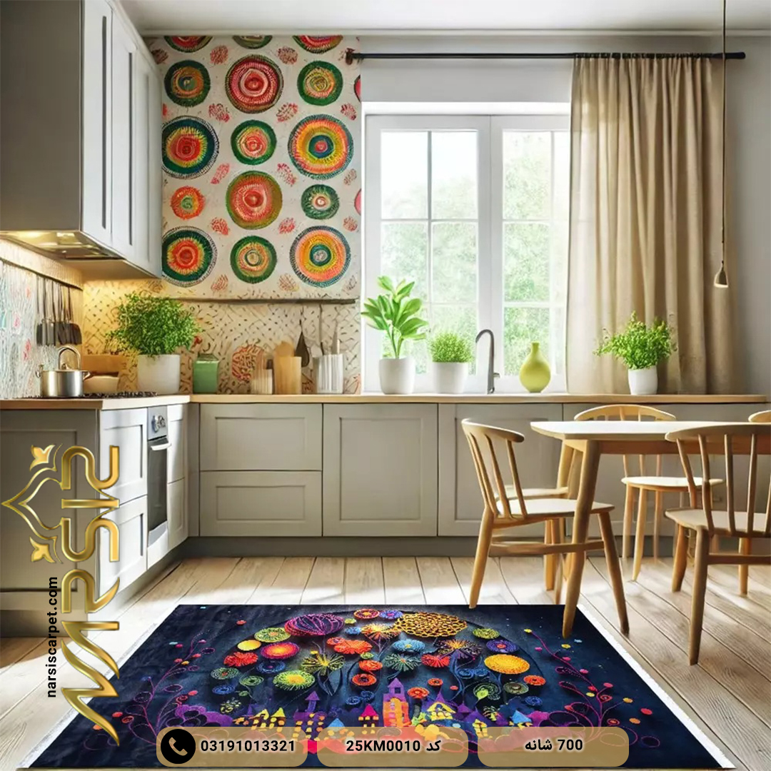 فرش کودک طرح شهر شب ها کد 25km0010 - فرش نارسیس